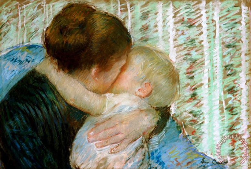 Mary Stevenson Cassatt A Goodnight Hug Art Print