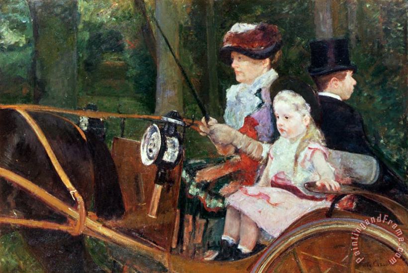 Mary Stevenson Cassatt A woman and child in the driving seat Art Print