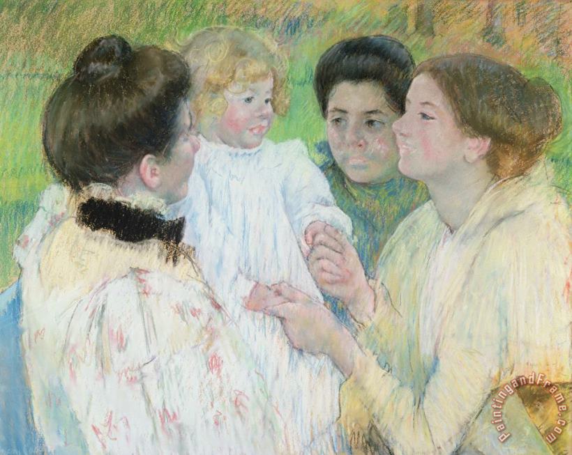 Mary Stevenson Cassatt Women Admiring a Child Art Painting