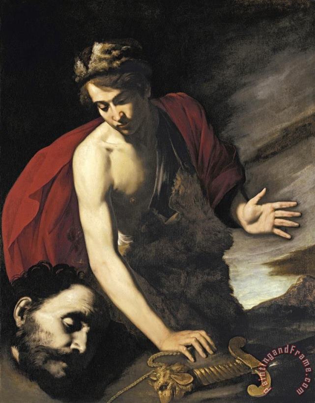 David with The Head of Goliath painting - Massimo Stanzione David with The Head of Goliath Art Print