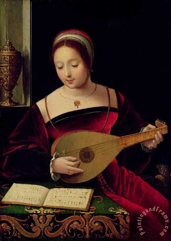 Mary Magdalene Playing the Lute painting - Master of the Female Half Lengths Mary Magdalene Playing the Lute Art Print