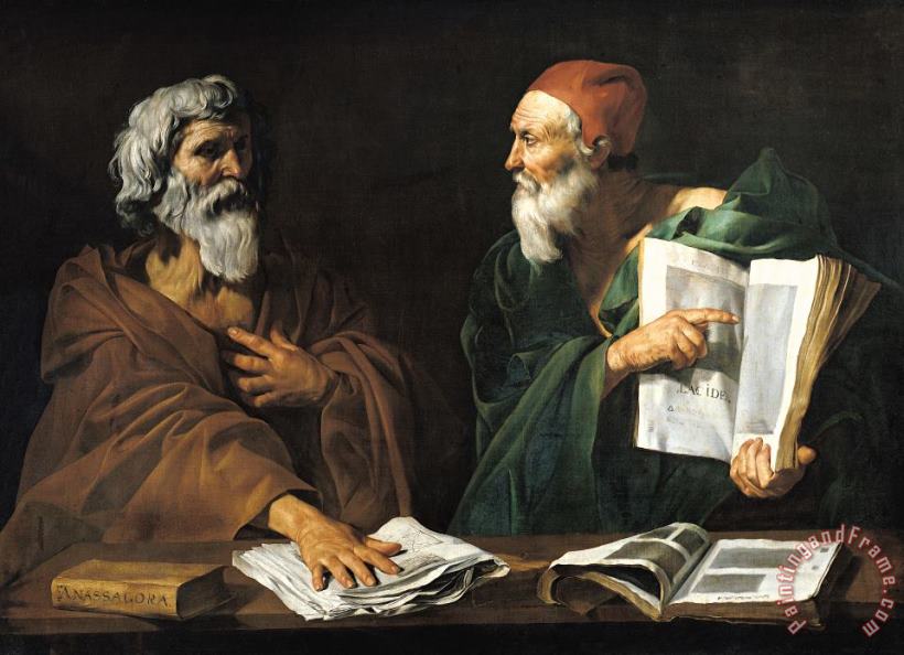 The Philosophers painting - Master of the Judgment of Solomon The Philosophers Art Print