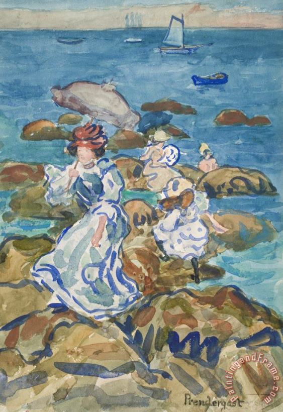 Blue Sea Classic painting - Maurice Brazil Prendergast Blue Sea Classic Art Print
