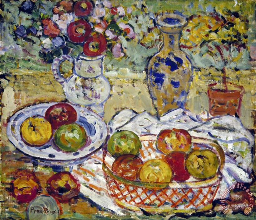 Still Life with Apples And Vase painting - Maurice Brazil Prendergast Still Life with Apples And Vase Art Print