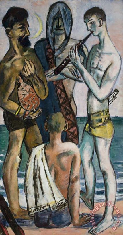 Max Beckmann Young Men by The Sea Art Painting