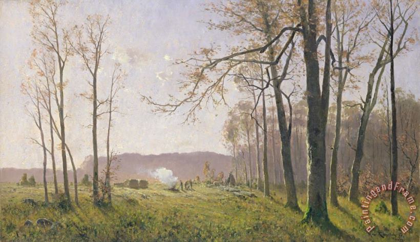 Max Kuchel A Clearing in an Autumnal Wood Art Painting