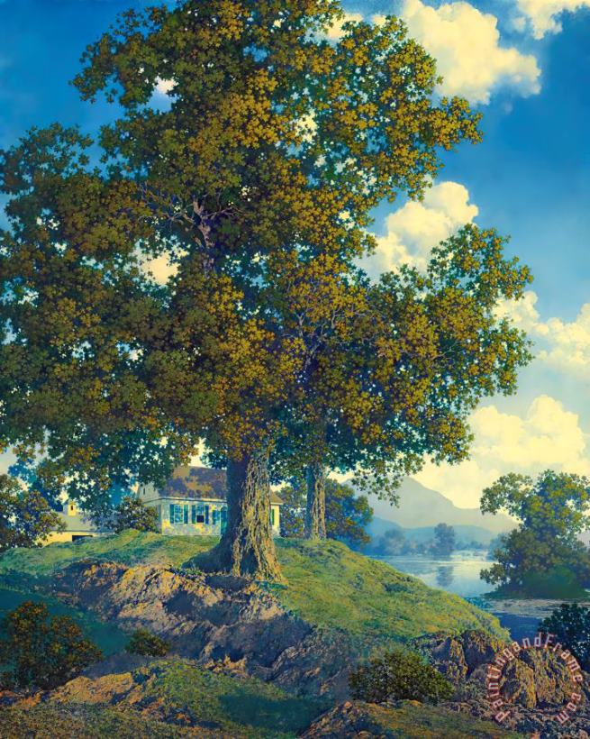 Peaceful Valley (homestead) painting - Maxfield Parrish Peaceful Valley (homestead) Art Print