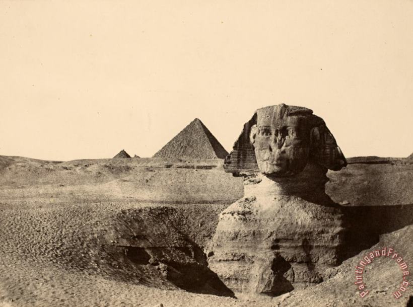 Maxime Du Camp Le Sphinx, Egypt Moyenne Art Painting