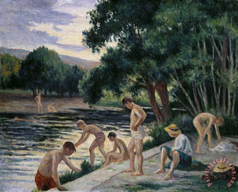 Maximilien Luce Bathers on The Banks of The Cure Art Painting