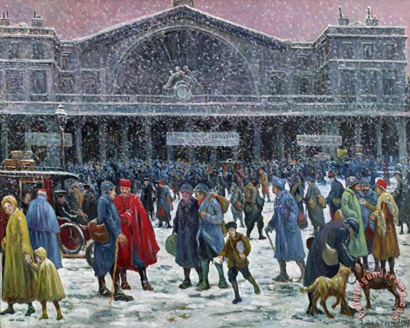 Maximilien Luce Gare De Lest Under Snow Art Painting