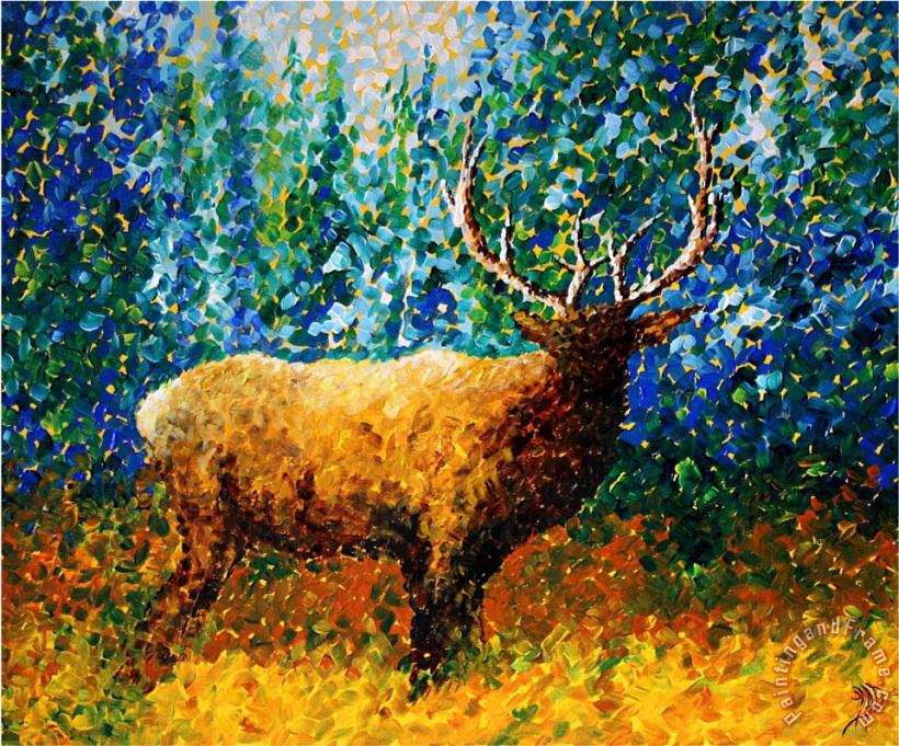 Alaskan Elk painting - Megan Aroon Duncanson Alaskan Elk Art Print