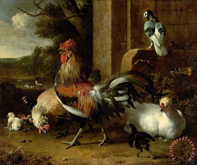 Melchior de Hondecoeter Poultry Yard Art Print
