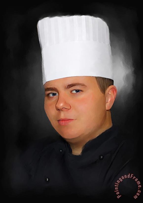 Chef in Black painting - Michael Greenaway Chef in Black Art Print