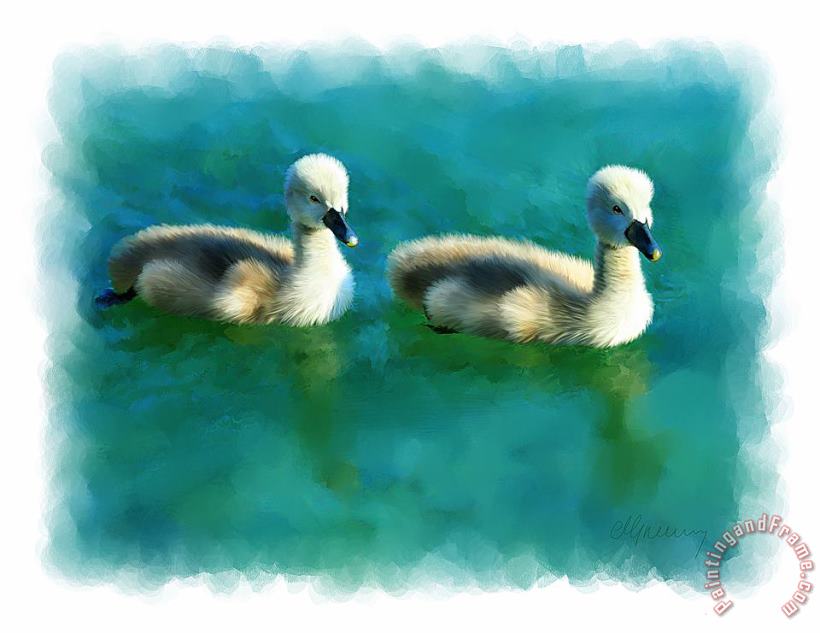 Michael Greenaway Double Ducklings Art Print