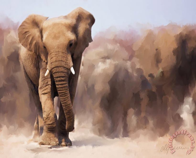 Elephant Painting painting - Michael Greenaway Elephant Painting Art Print