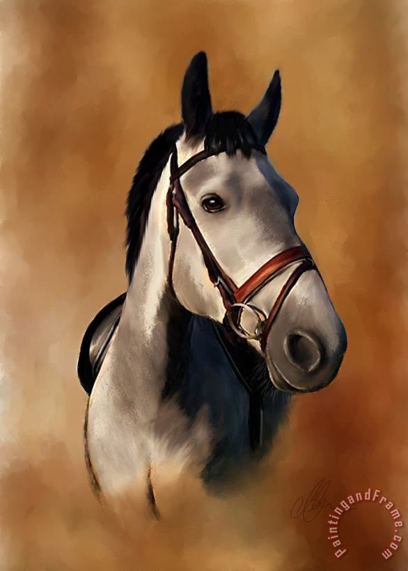 Horse Portrait painting - Michael Greenaway Horse Portrait Art Print