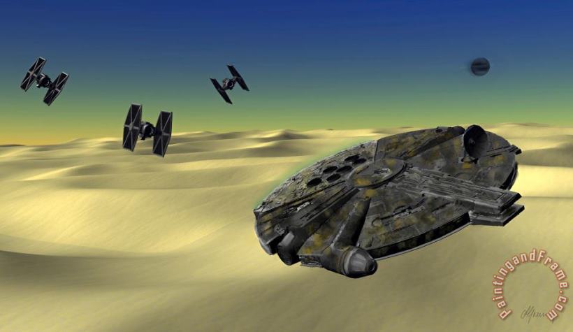 Michael Greenaway Star Wars Tatooine Art Painting