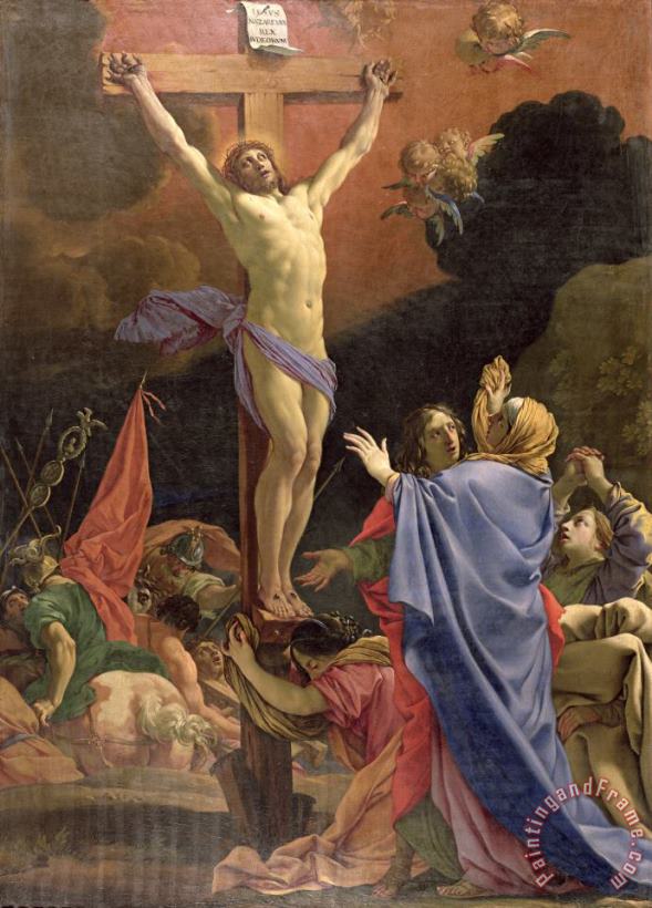 Christ on the Cross painting - Michel Dorigny Christ on the Cross Art Print