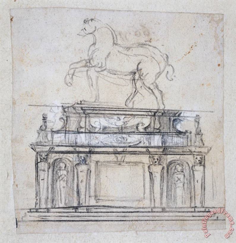 Michelangelo Design for a Statue of Henry II of France on Horseback Art Painting