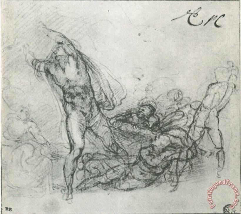 Michelangelo Study for a Resurrection of Christ Art Painting