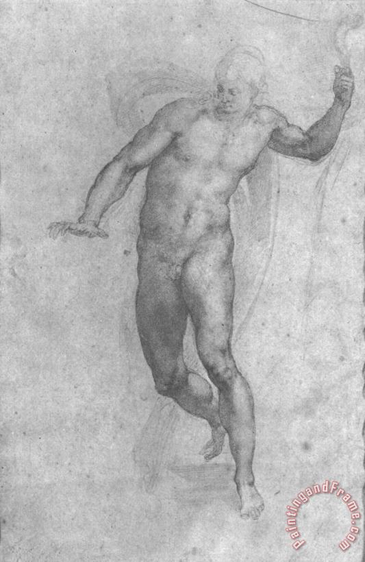 Study for a Risen Christ painting - Michelangelo Study for a Risen Christ Art Print