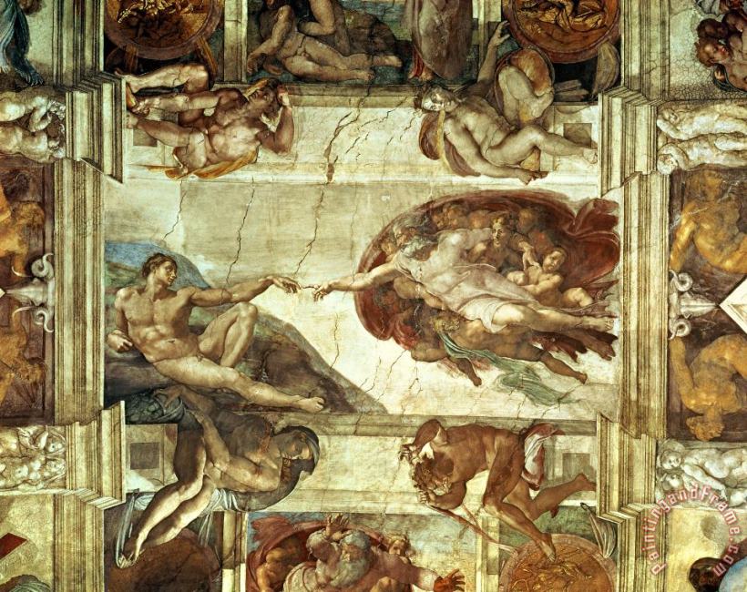 Michelangelo The Creation of Adam Art Painting Michelangelo The Creation of Adam Art Painting
