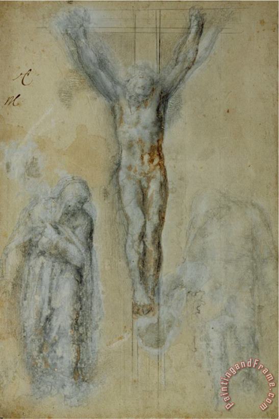 Michelangelo Buonarroti Christ on The Cross Between The Virgin Mary And Saint John Art Print