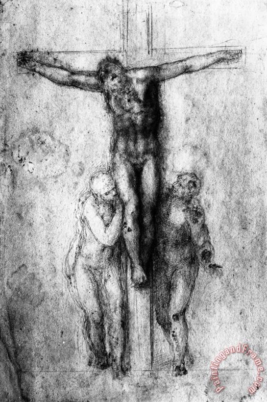 Crucifixion British Museum London painting - Michelangelo Buonarroti Crucifixion British Museum London Art Print