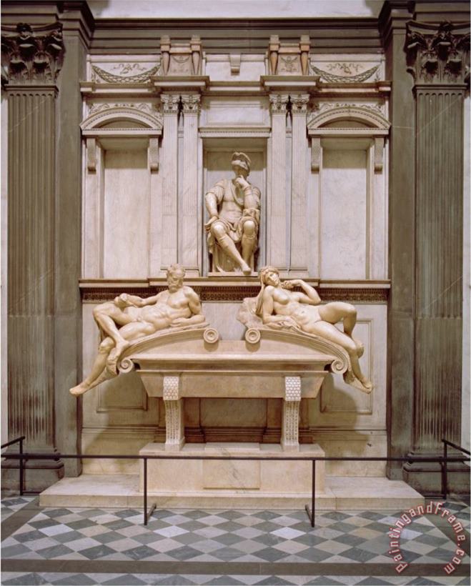Michelangelo Buonarroti Dusk And Dawn From The Tomb of Lorenzo De Medici Designed 1521 Carved 1524 34 Art Print