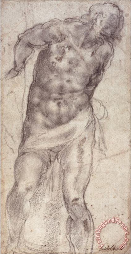 Figure Study painting - Michelangelo Buonarroti Figure Study Art Print