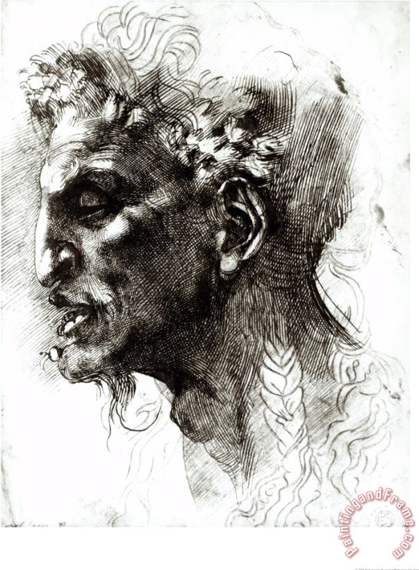 Head of a Satyr painting - Michelangelo Buonarroti Head of a Satyr Art Print