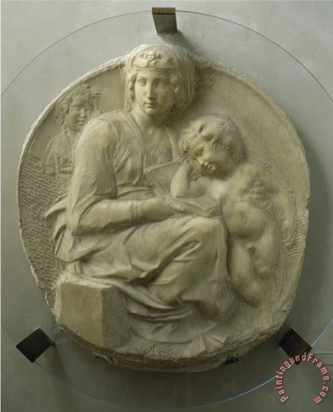 Madonna And Child Tondo Pitti painting - Michelangelo Buonarroti Madonna And Child Tondo Pitti Art Print