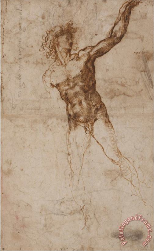 Michelangelo Buonarroti Michelangelo a Youth Beckoning Art Painting
