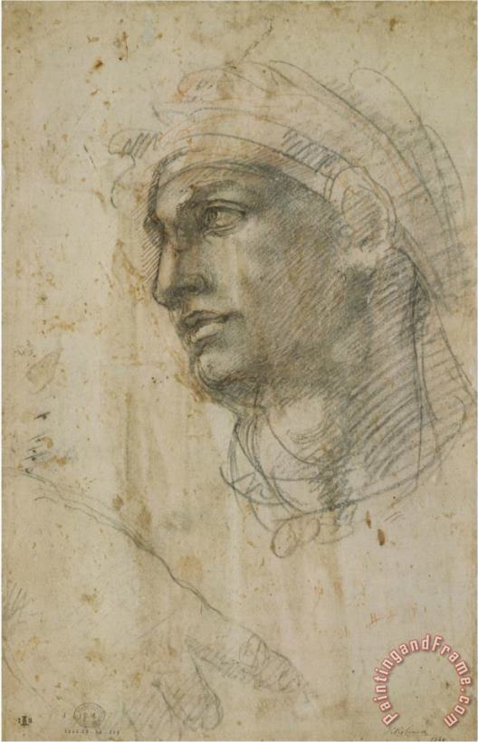 Michelangelo Head of Youth painting - Michelangelo Buonarroti Michelangelo Head of Youth Art Print