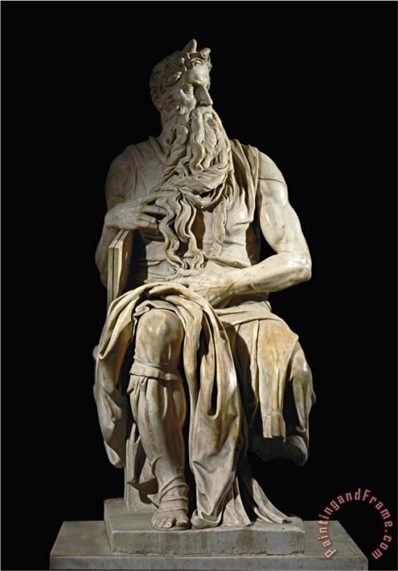 Moses From The Tomb of Pope Julius II in San Pietro in Vincoli Rome painting - Michelangelo Buonarroti Moses From The Tomb of Pope Julius II in San Pietro in Vincoli Rome Art Print