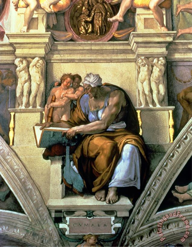 Michelangelo Buonarroti Sistine Chapel Ceiling Cumaean Sibyl 1510 Art Print
