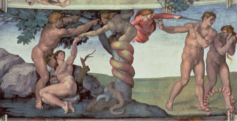 Michelangelo Buonarroti Sistine Chapel Ceiling The Fall of Man 1510 Art Painting
