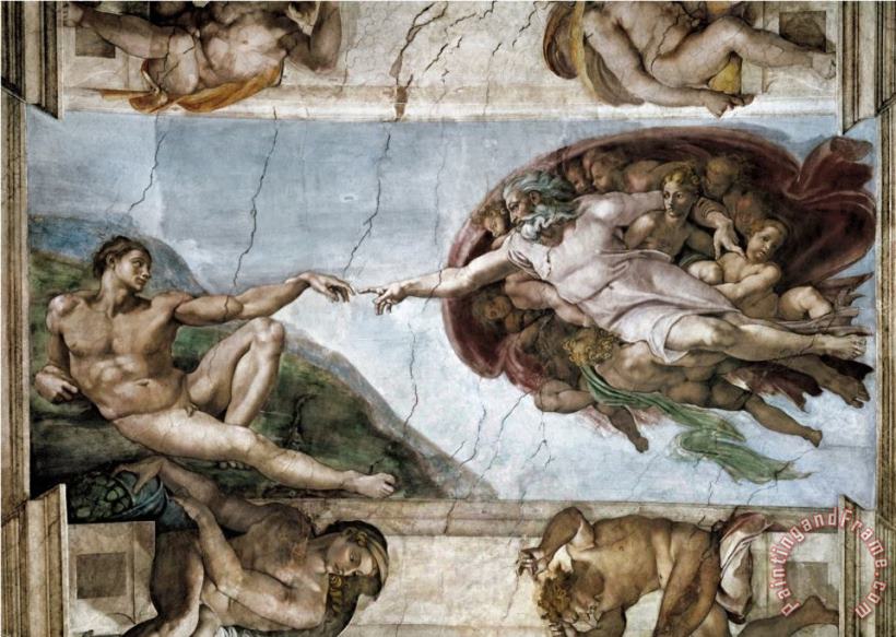 Sistine Chapel The Creation of Adam painting - Michelangelo Buonarroti Sistine Chapel The Creation of Adam Art Print Sistine Chapel The Creation of Adam painting - Michelangelo Buonarroti Sistine Chapel The Creation of Adam Art Print