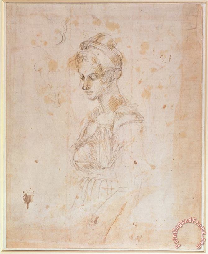 Michelangelo Buonarroti Sketch of a Woman Art Painting