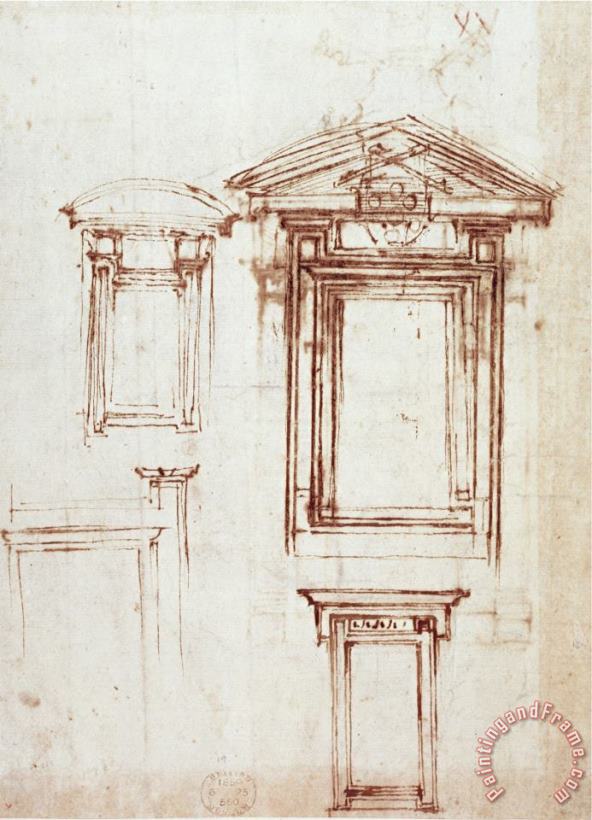 Michelangelo Buonarroti Study for a Window Art Painting