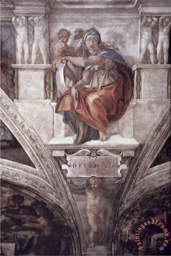 The Delphic Sybil painting - Michelangelo Buonarroti The Delphic Sybil Art Print