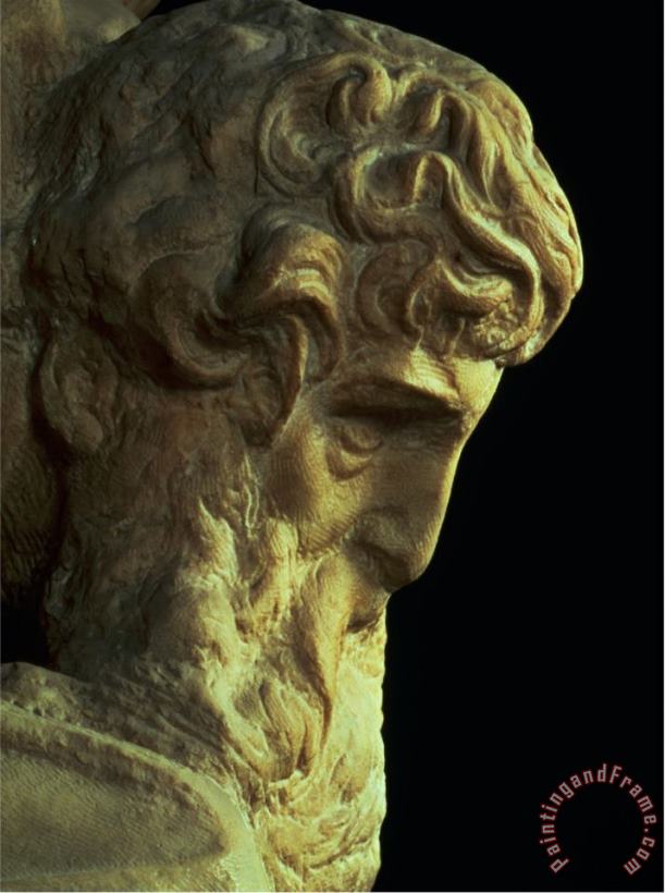Michelangelo Buonarroti The Genius of Victory Detail of an Unfinished Head 1527 28 Art Print