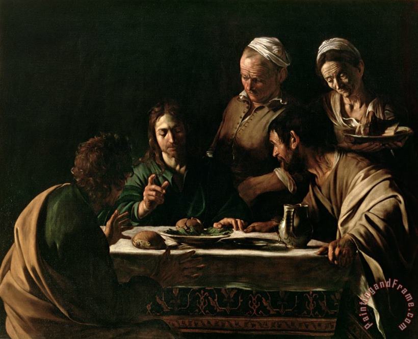 Supper at Emmaus painting - Michelangelo Merisi da Caravaggio Supper at Emmaus Art Print