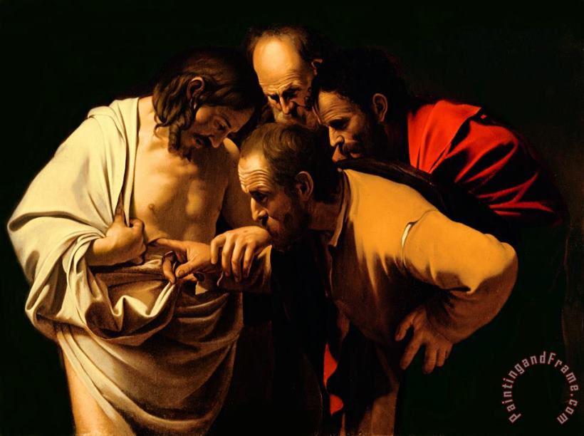 The Incredulity of Saint Thomas painting - Michelangelo Merisi da Caravaggio The Incredulity of Saint Thomas Art Print