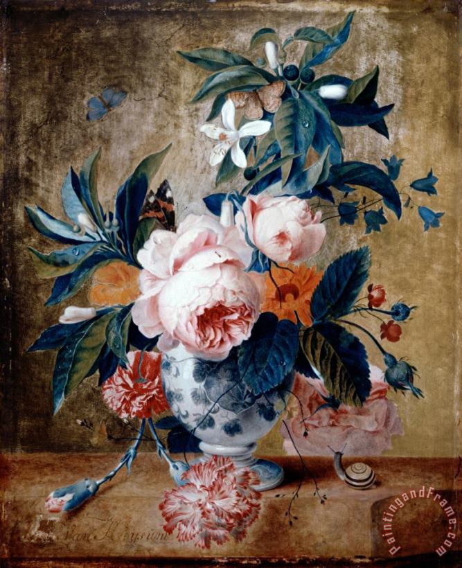 Michiel Van Huysum A Delft Vase with Flowers Art Painting