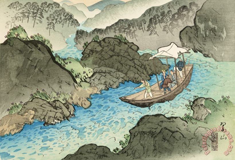 Miki Suizan The Hozu Rapids (shoka No Hozu Gawa) Art Painting
