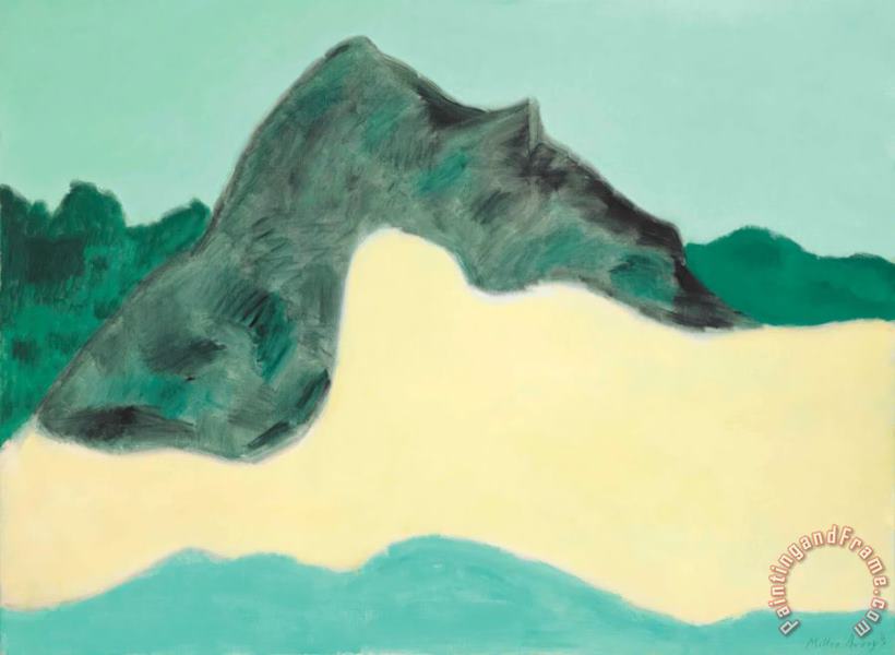 Pale Field, Dark Mountain, 1959 painting - Milton Avery Pale Field, Dark Mountain, 1959 Art Print