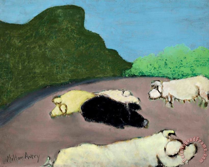 Milton Avery Pigs No. 2, 1939 Art Painting