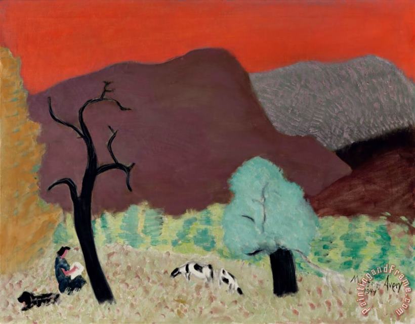 Milton Avery Pink Sky, 1944 Art Painting