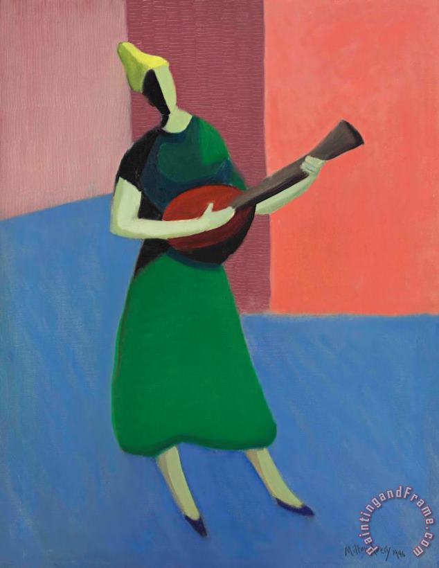 The Mandolin Player, 1946 painting - Milton Avery The Mandolin Player, 1946 Art Print